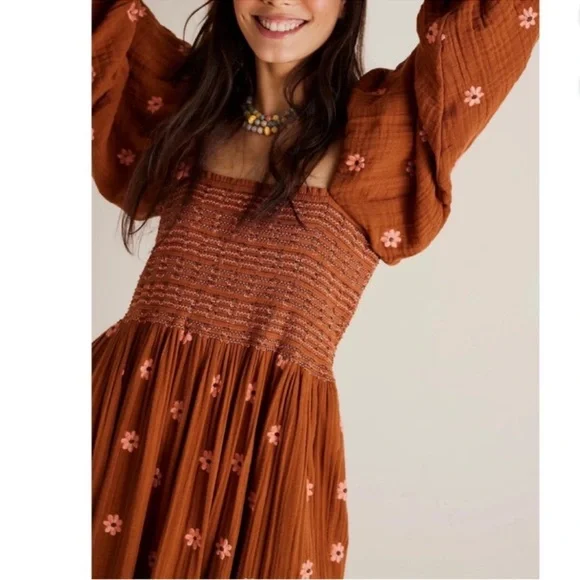 RARE Free People | Dahlia Embroidered Maxi Dress | XS - Picture 3 of 16